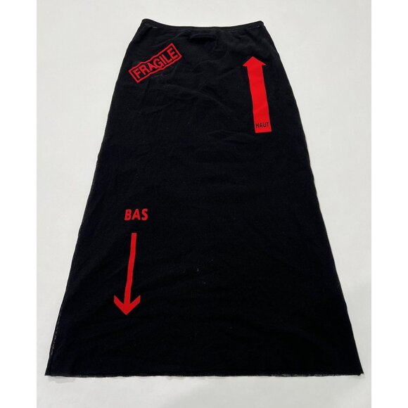 Jean Paul Gaultier Fragile Nylon Tulle Skirt in Black/Red - Picture 3 of 4